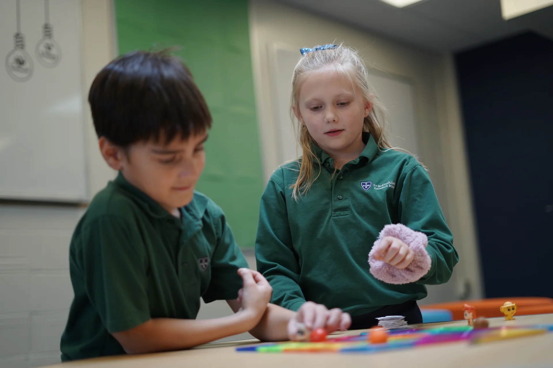 boy and girl playing a game